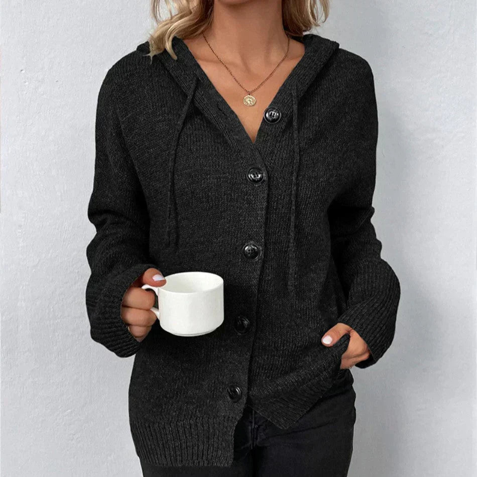Charlsie | Hooded Button Cardigan