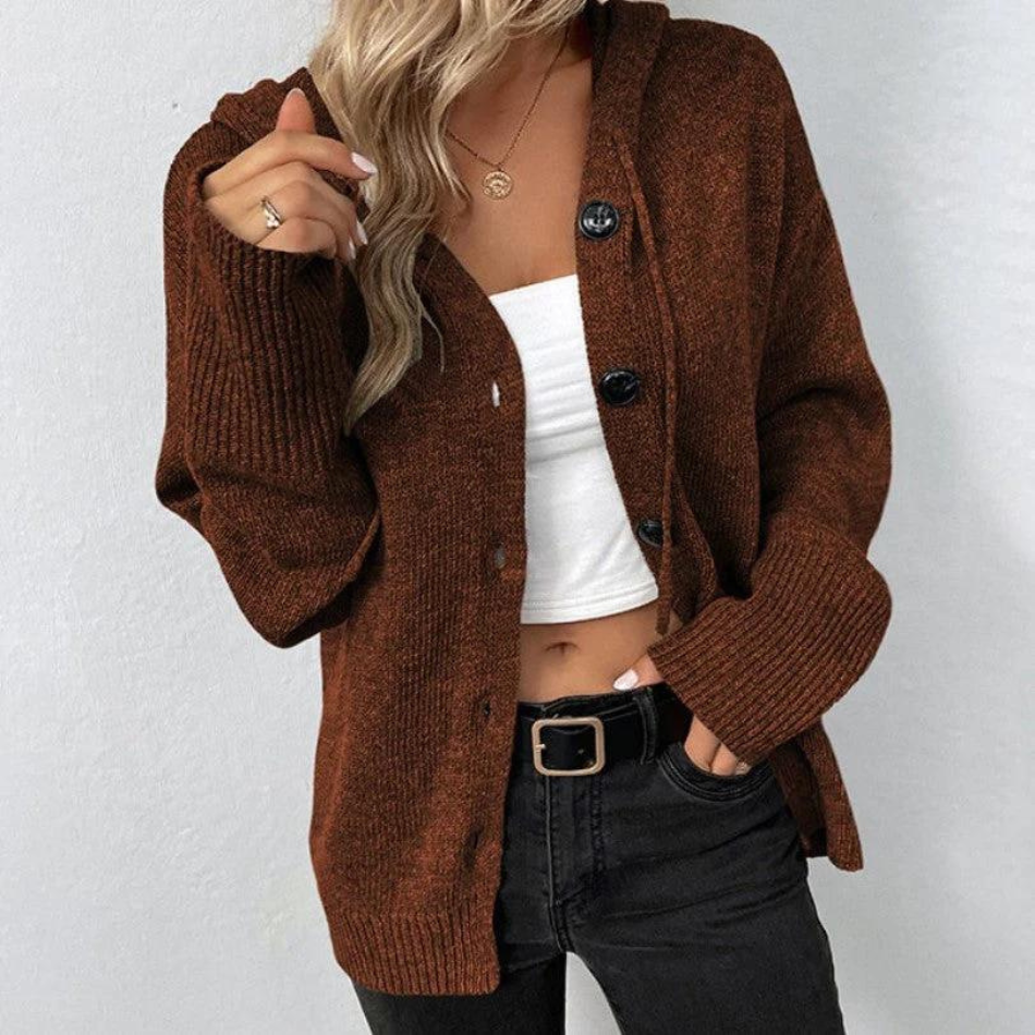 Charlsie | Hooded Button Cardigan