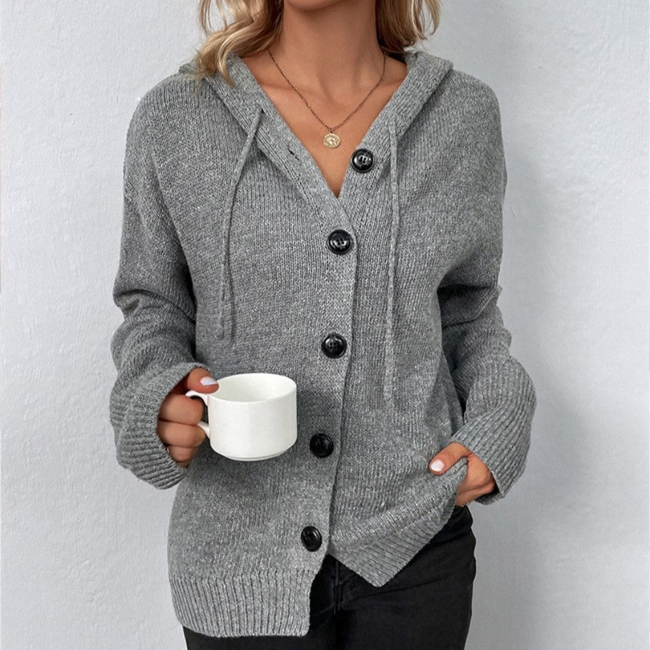 Charlsie | Hooded Button Cardigan
