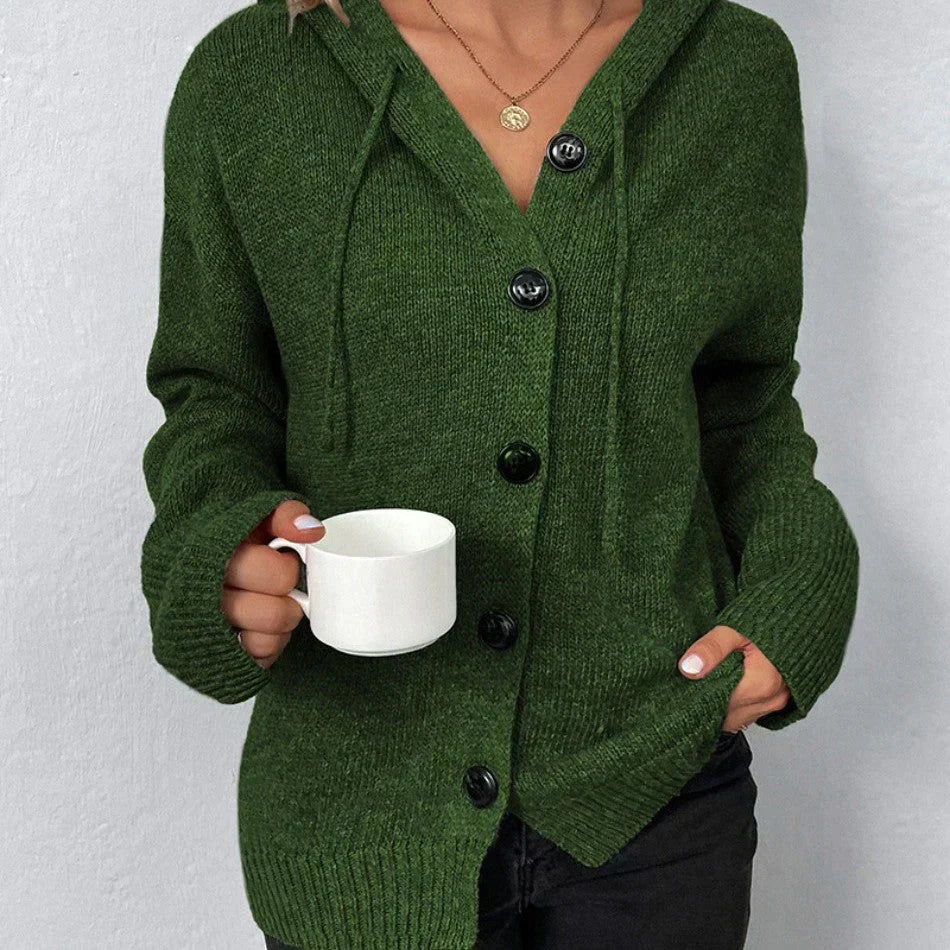 Charlsie | Hooded Button Cardigan