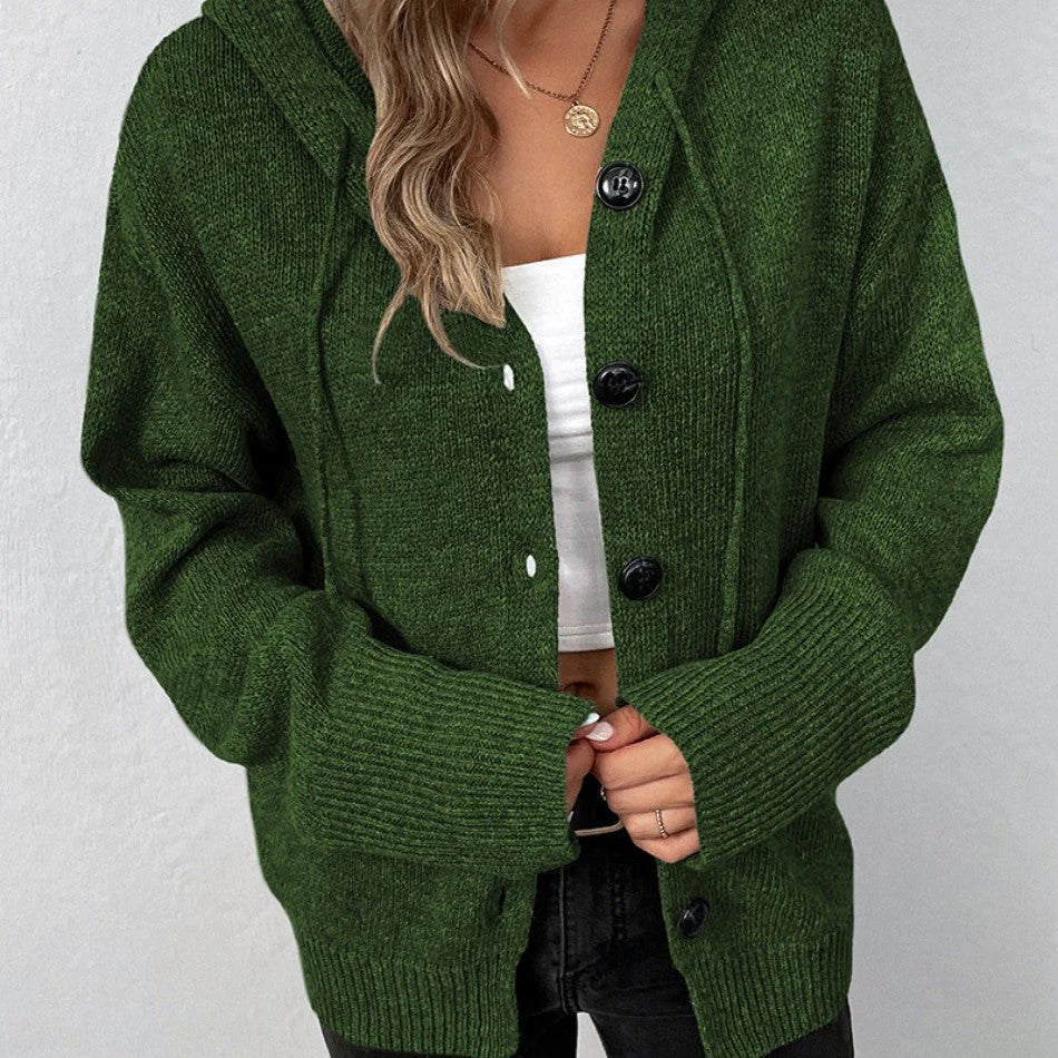 Charlsie | Hooded Button Cardigan