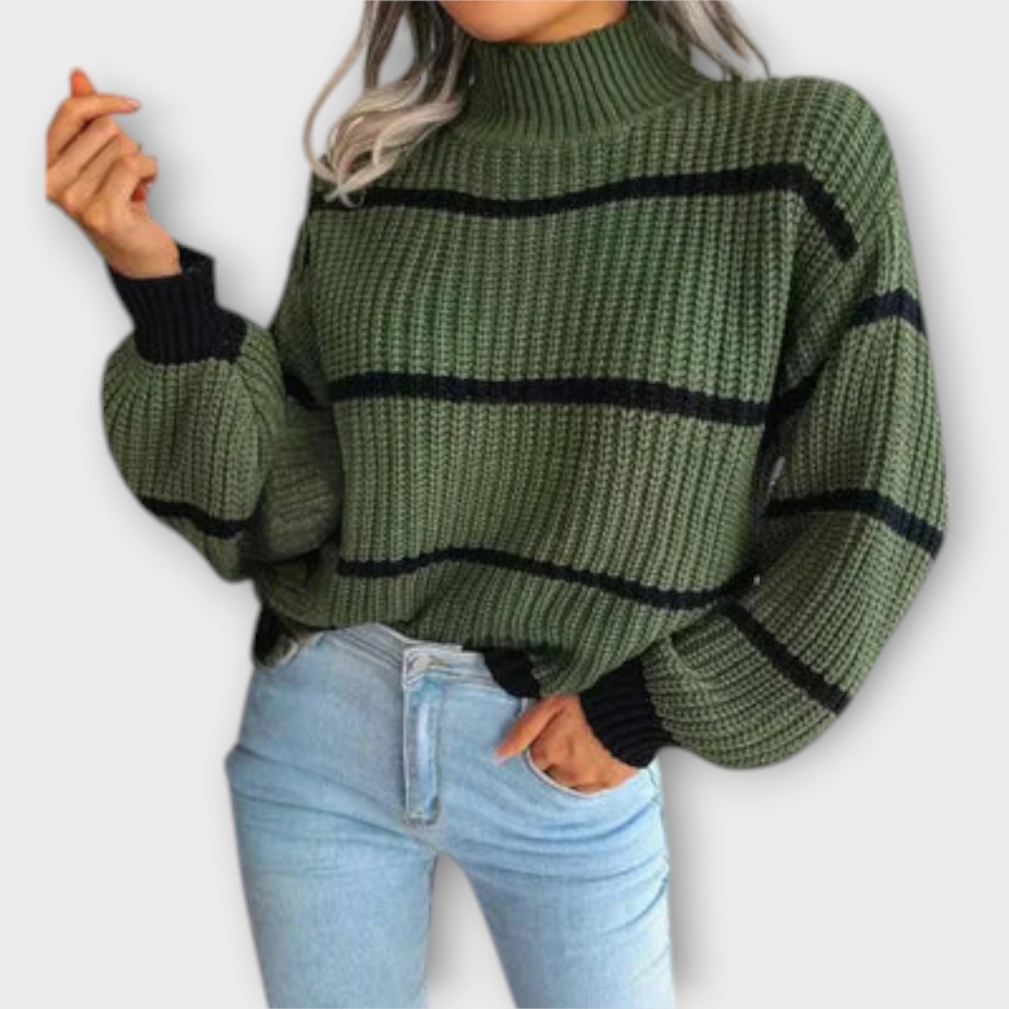 CHAVALA | STRIPED ROLL-NECK JUMPER