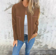 Nayeli | Contrast-Trim Zip Jacket
