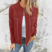Nayeli | Contrast-Trim Zip Jacket