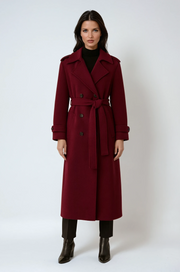Sondra | Belted Burgundy Coat