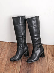 Ethelinda high inside-zip boots in black