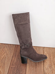 Ethelinda high inside-zip boots in brown