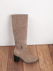 Ethelinda high inside-zip boots in taupe