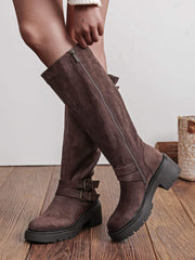 Plectrude triple-buckle high boots in brown