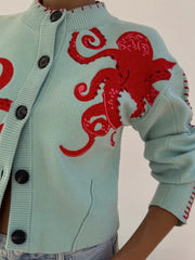 Ellamae | Octopus-Pattern Button Cardigan
