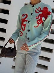 Ellamae | Octopus-Pattern Button Cardigan