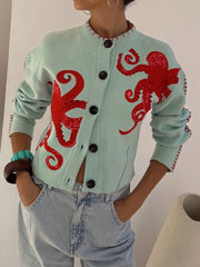 Ellamae | Octopus-Pattern Button Cardigan