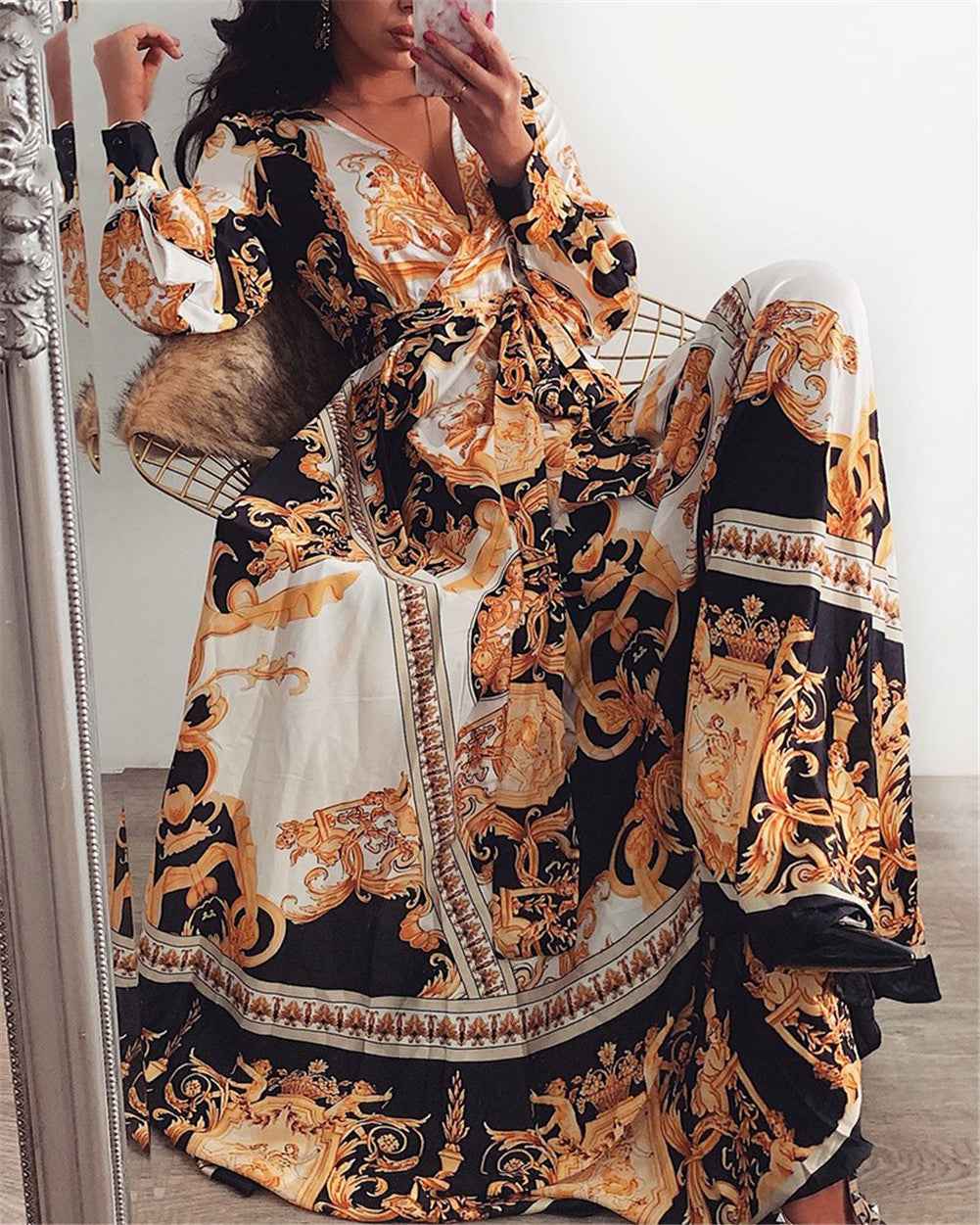 FAYE | PRINTED BELTED DRESS