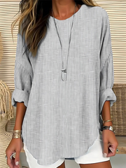 Evalee | Textured Round-Neck Tunic