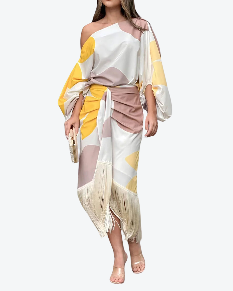 SERENA | PRINTED FRINGED CO-ORD SET