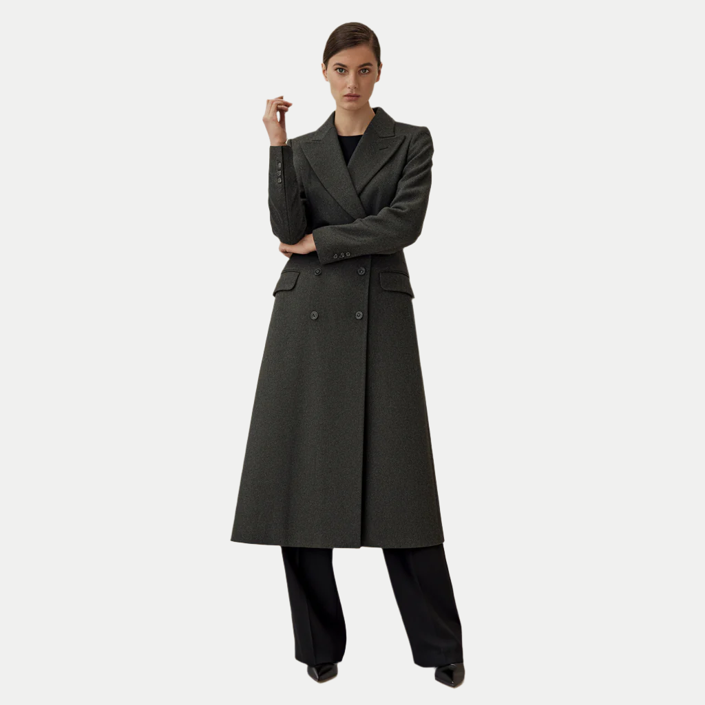Josette | Grey Double-Breasted Coat