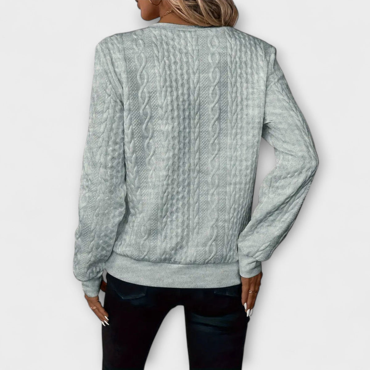 Joy | Elegant White Jumper With Relief Pattern