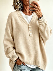 Mahalia | Button-Neck Jumper