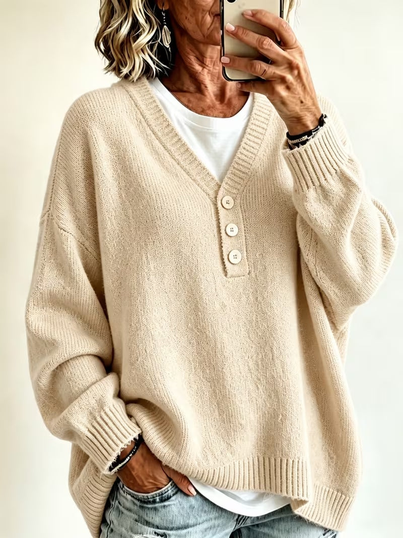 Mahalia | Button-Neck Jumper