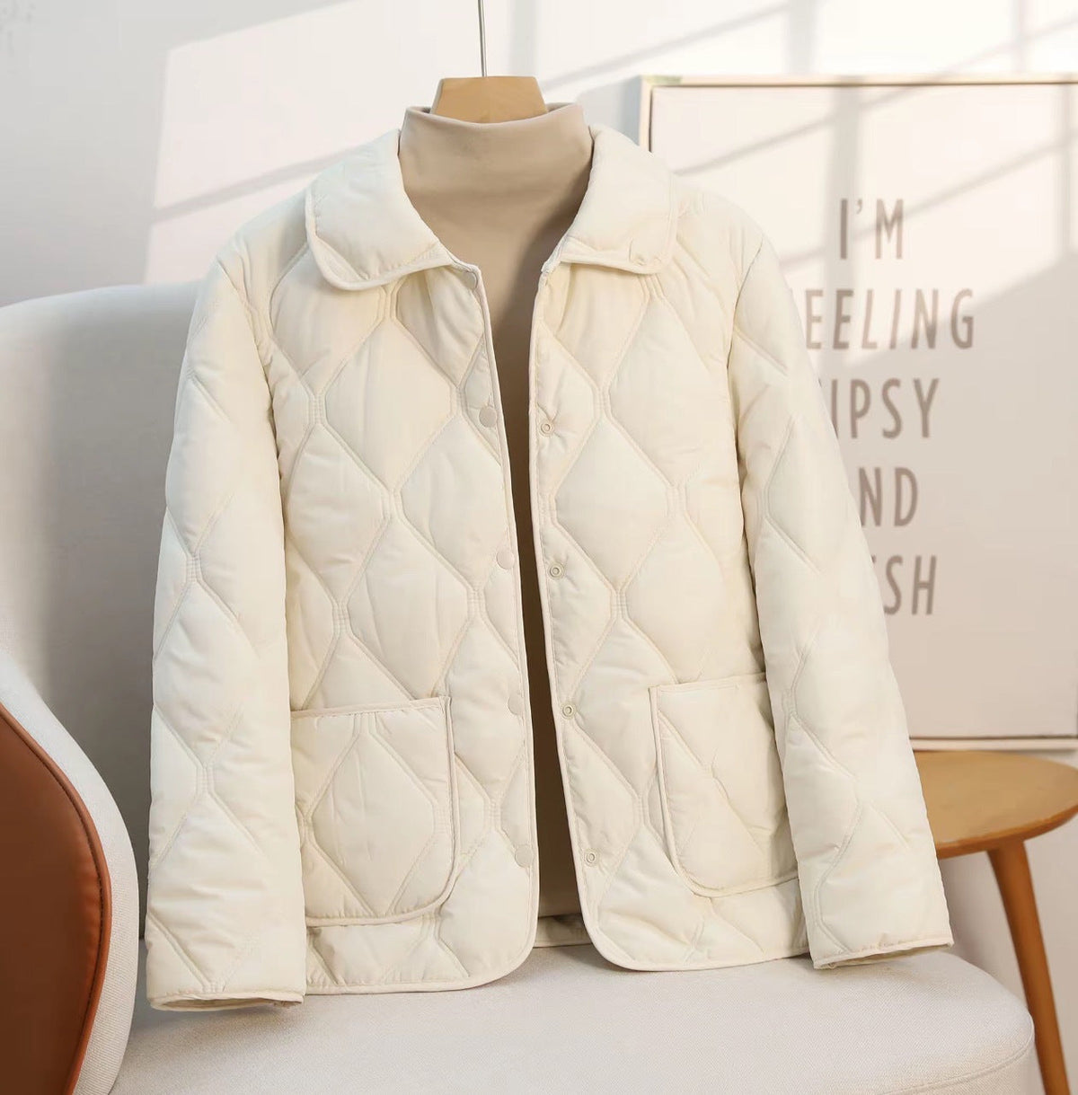 Lesa | Diamond-Quilted Zip Jacket