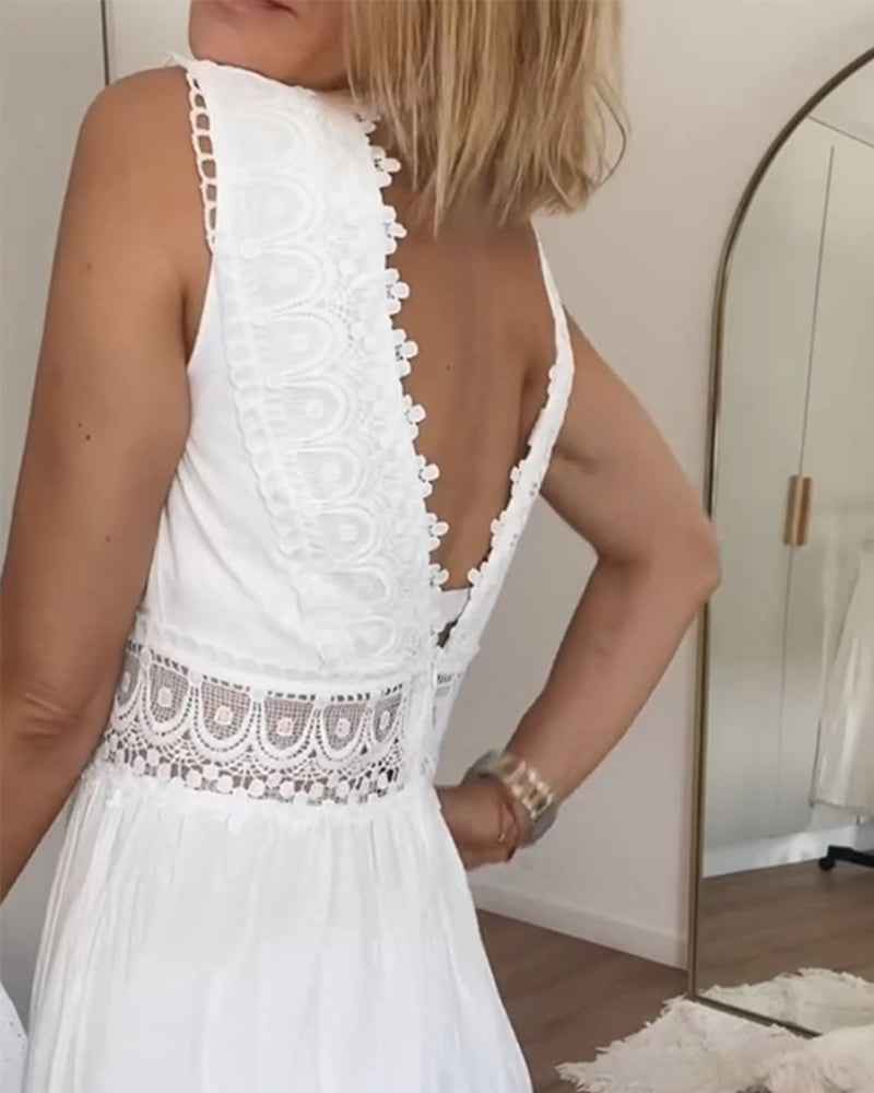 CIRCE | LACE V-NECK DRESS