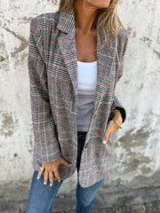 Vanesa | Checked Notch-Lapel Blazer
