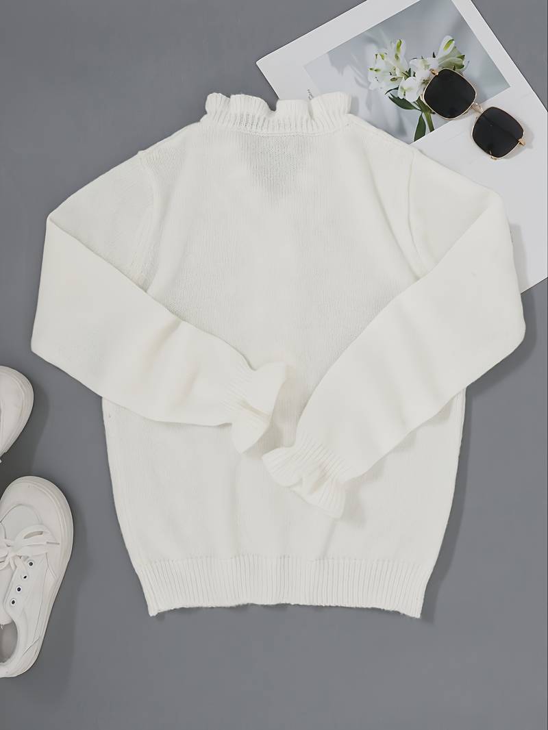 Lajuana | Ruffle-Trim Button Cardigan