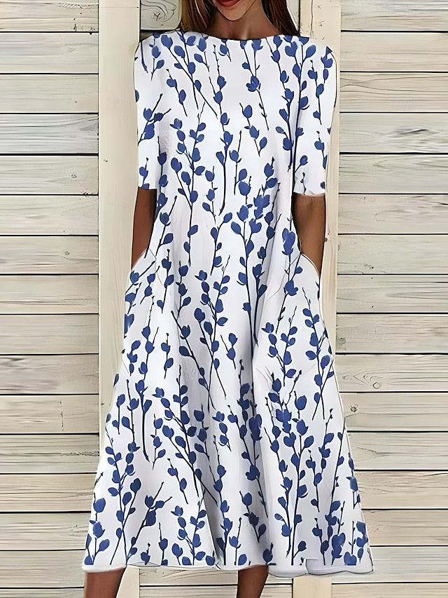ANNIE | FLORAL A-LINE MIDI DRESS