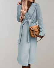 Llinos | Long Belted Thick Winter Coat in Beige