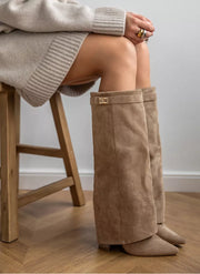 Gudrun high heeled boots in khaki