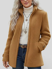 Candis | Stand-Collar Textured Zip Jacket