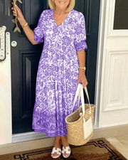 Keisha | Elegant Flower Dress With V-Neck