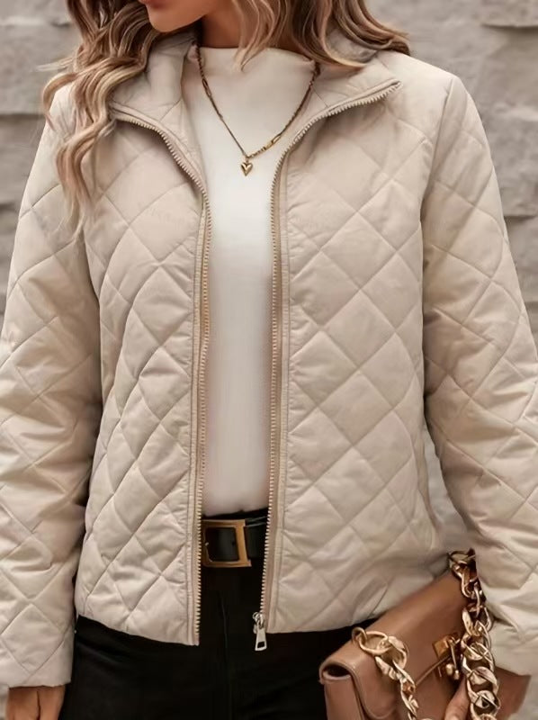 Lesa | Diamond-Quilted Zip Jacket