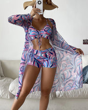 Laluna | 3 Piece Bikini Set With Print