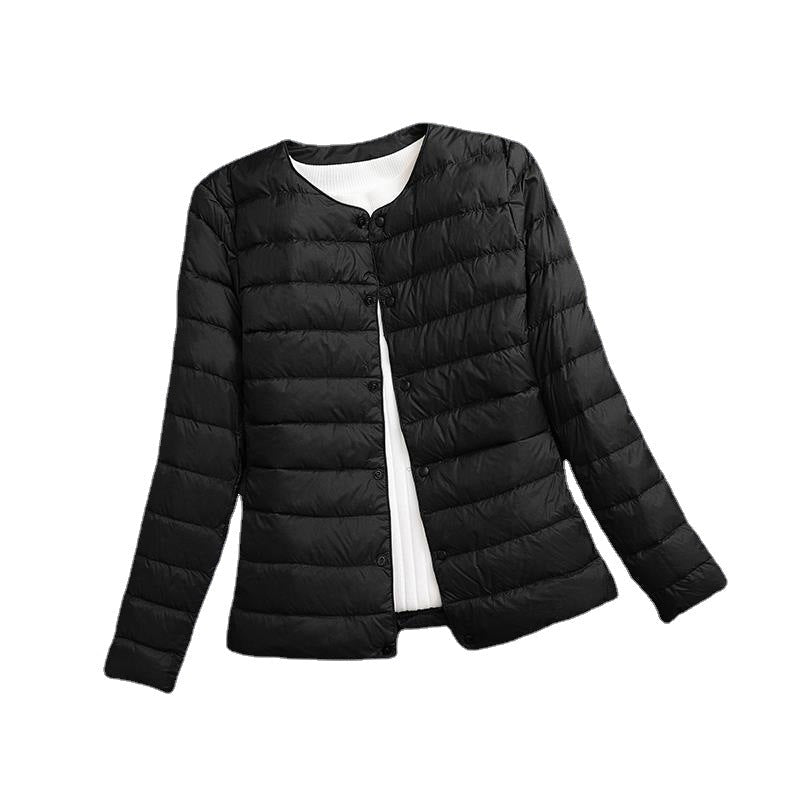 Rosamund | Lightweight Round-Neck Padded Jacket in Beige