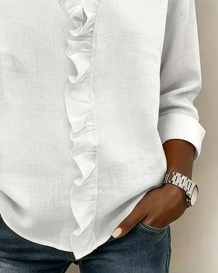 Solveig | Ruffle-Placket Blouse