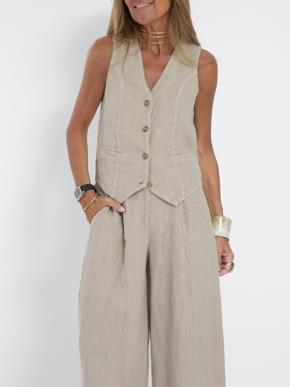 AIRA | BUTTON-FRONT SLEEVELESS CO-ORD SET