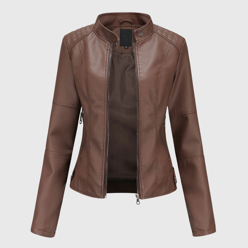 Giorgina | Elegant Leather Coat For Women