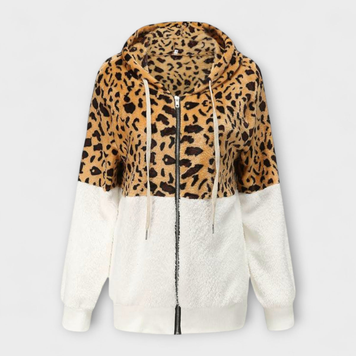 Lea | Fleece Hoodie With Leopard Design