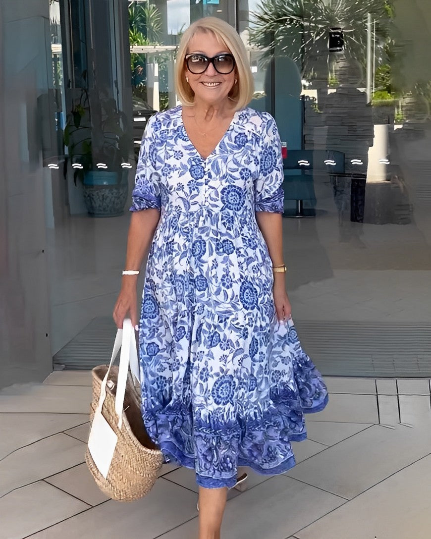 KEISHA | V-NECK FLORAL DRESS