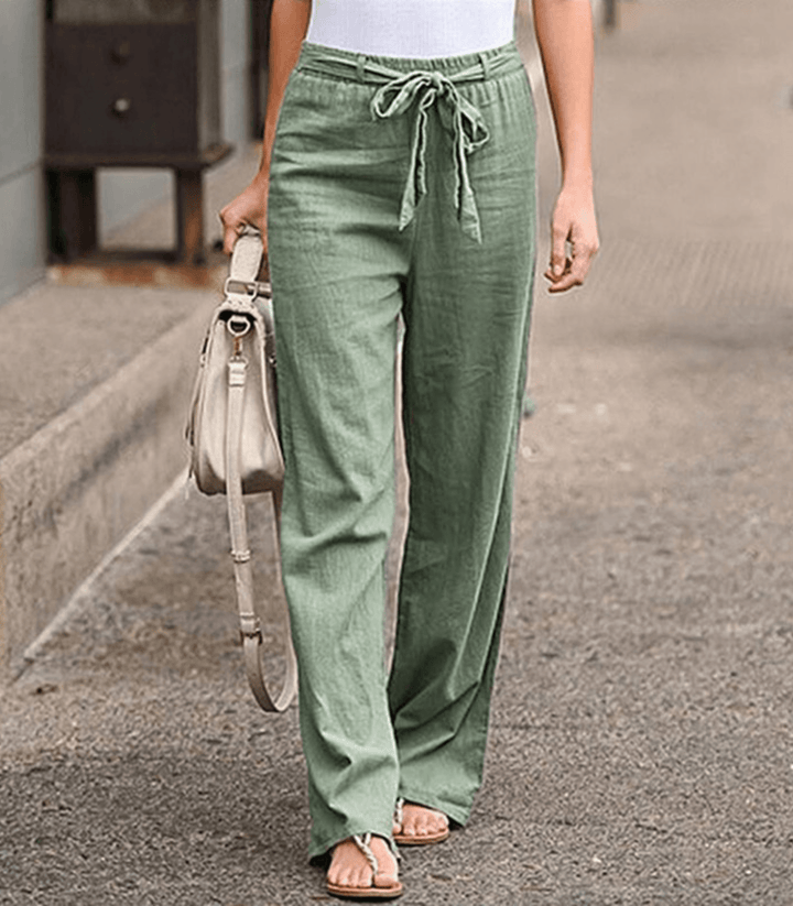 Joleen | Ladies Relaxation Trousers With Cord And Elastic Waist
