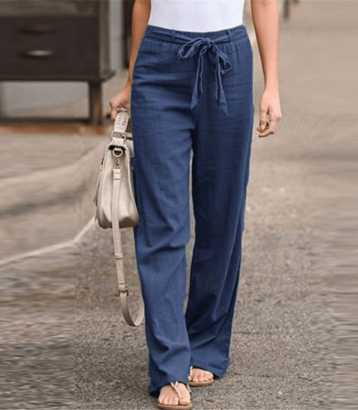 Joleen | Ladies Relaxation Trousers With Cord And Elastic Waist