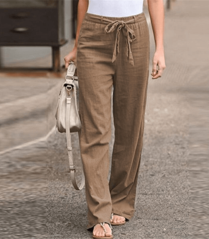 Joleen | Ladies Relaxation Trousers With Cord And Elastic Waist