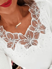 Johnsie | Lace-Neck Blouse