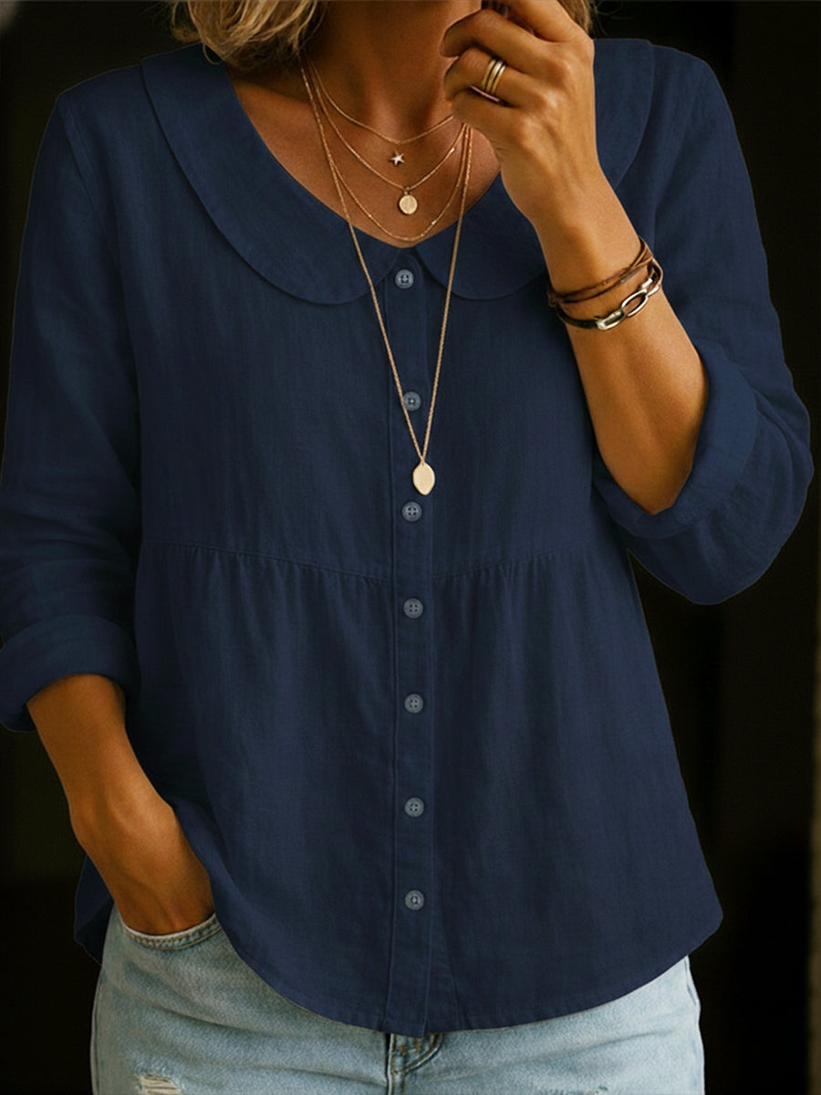 Mayola | Rounded-Collar Button Shirt