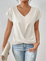 Fayetta | Twist-Hem V-Neck T-Shirt