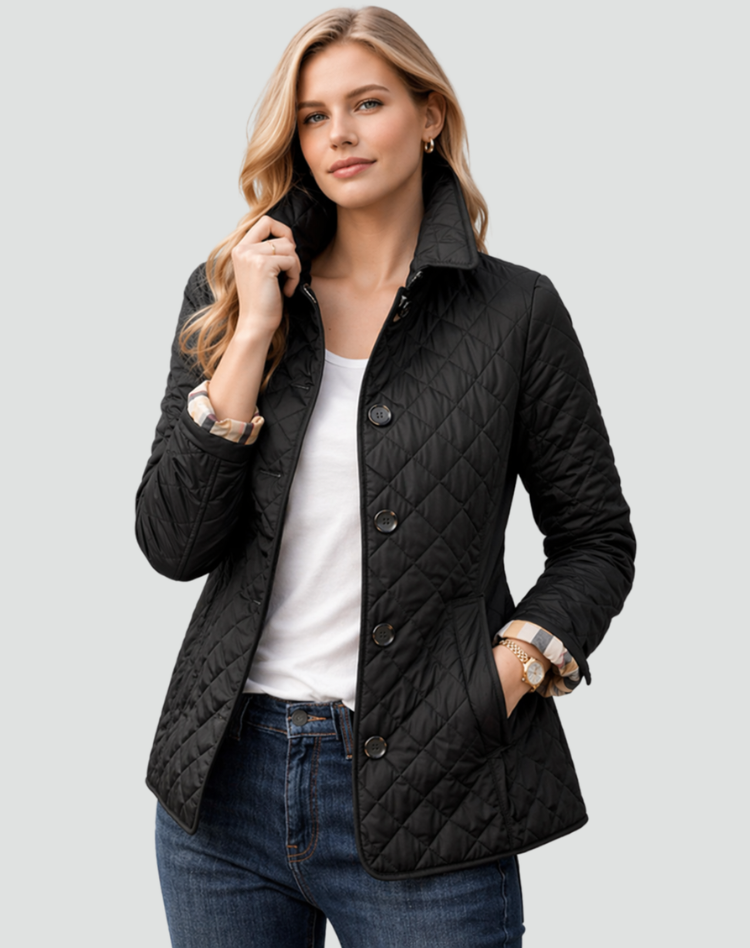 Lizette | Collared Quilted Button Jacket