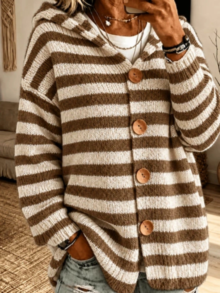 Towanda | Striped Button Cardigan