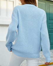 Glynda | Button-Neck Ribbed Jumper