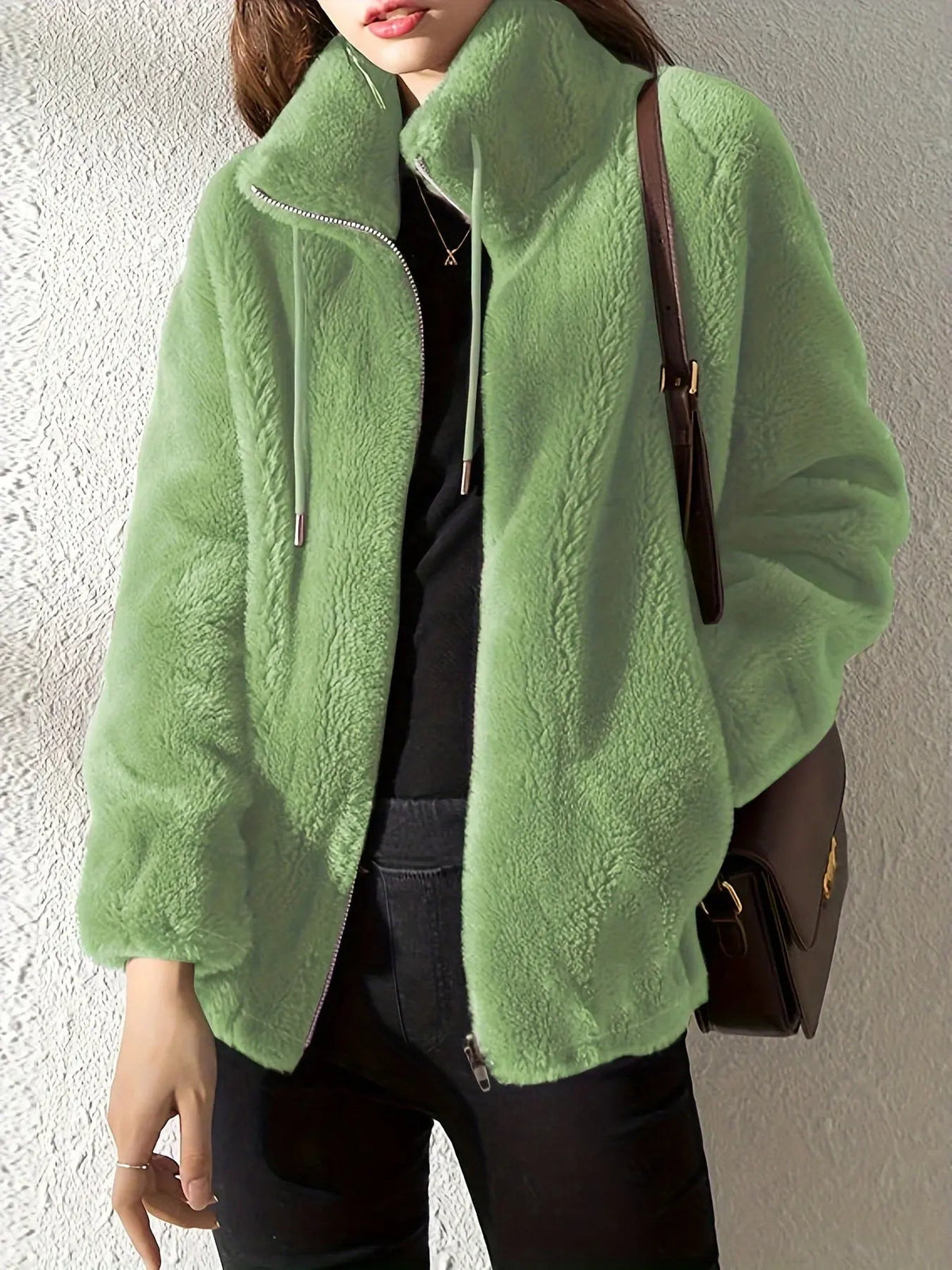 Rivka | Textured Stand-Collar Zip Jacket